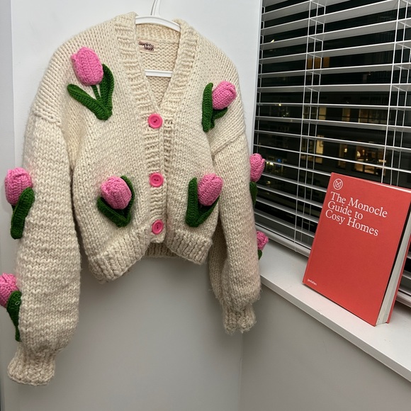 Society Mano Tulip Wool Blended Warm Cardigan Size M - Picture 2 of 11